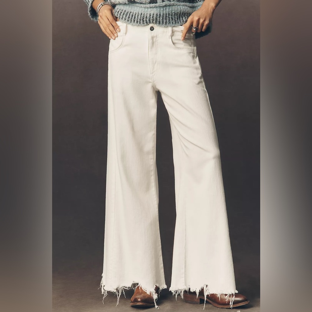 Pilcro by Anthropologie White Wide-Leg Jeans
